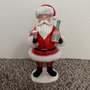 SANTA with MARTINI Champagne Christmas Holiday Decor Peppermint Square